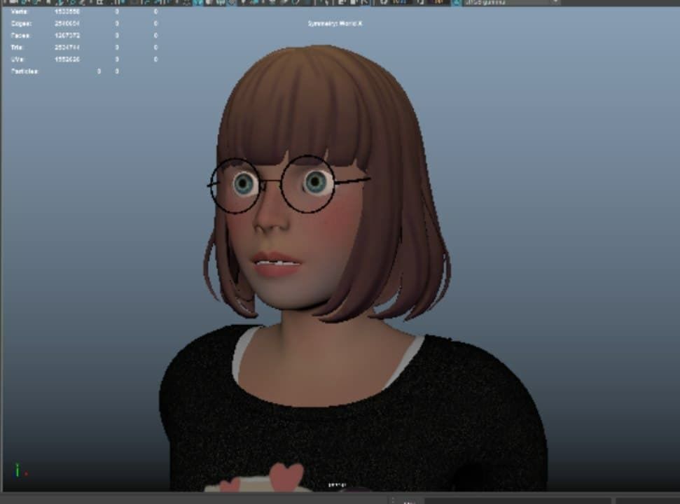 girl character  3D model_2