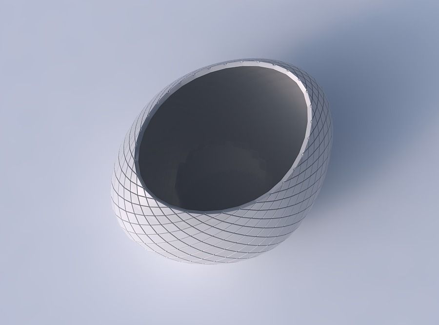 Bowl compressed 2 with diagonal grid plates 3D print model_2
