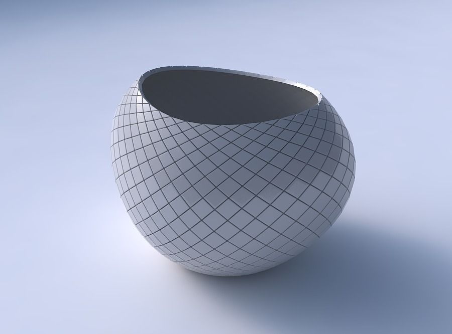 Bowl compressed 2 with diagonal grid plates 3D print model_3