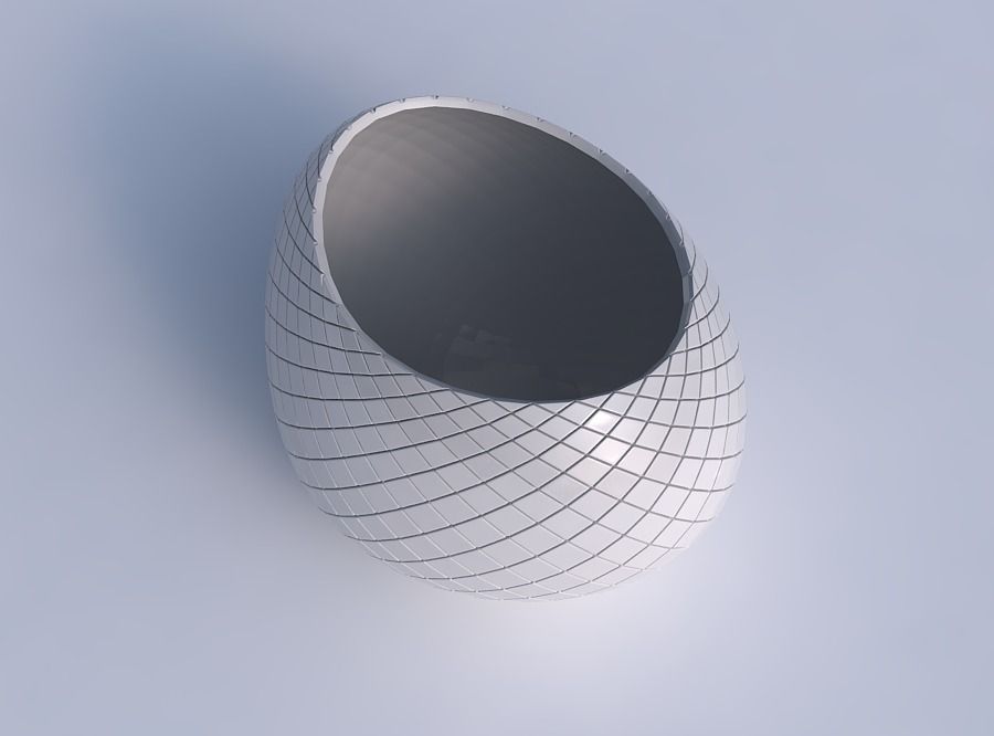 Bowl compressed 2 with diagonal grid plates 3D print model_1