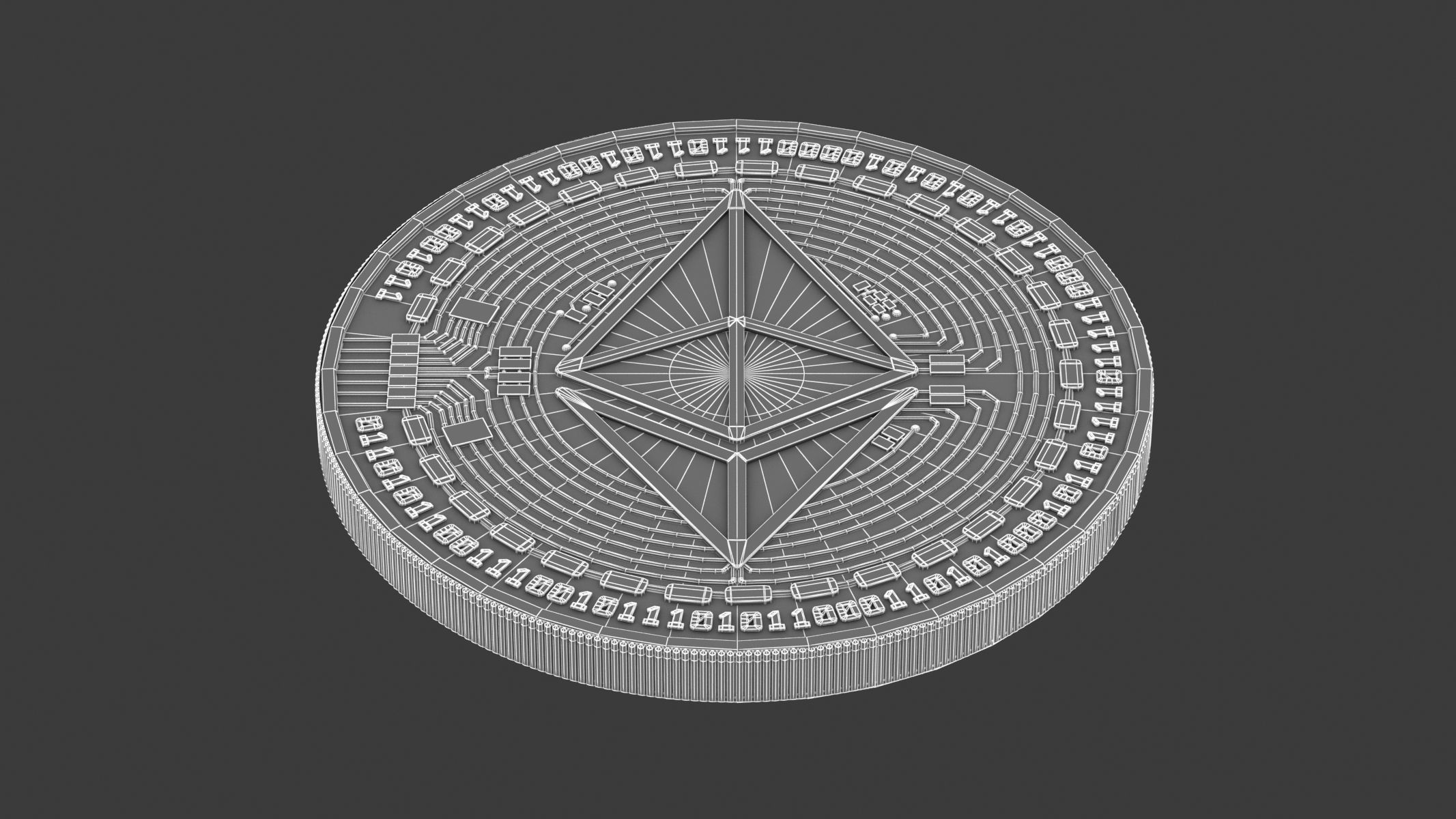 Ethereum Coin New 3D model_7