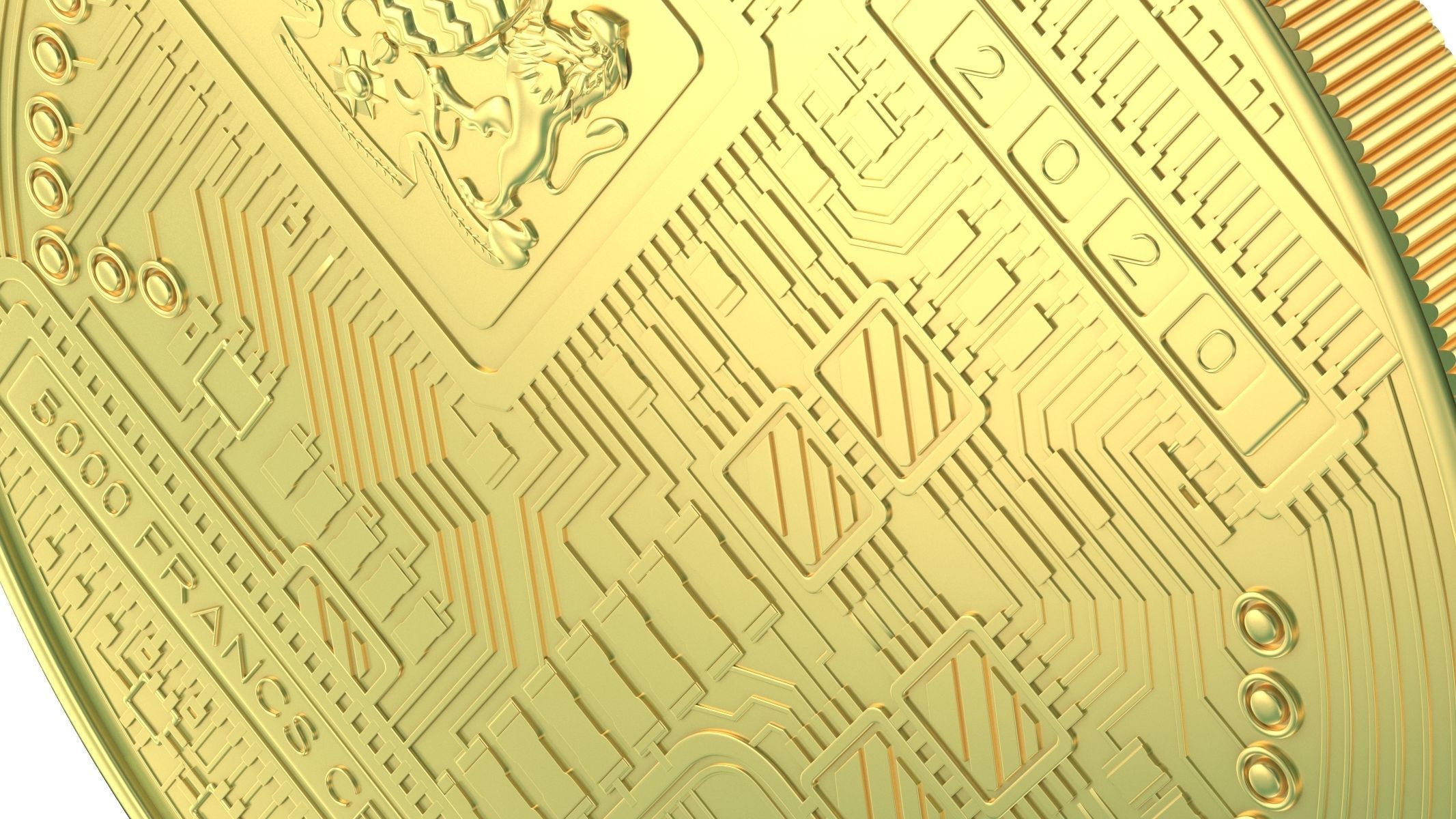 Ethereum Coin New 3D model_4