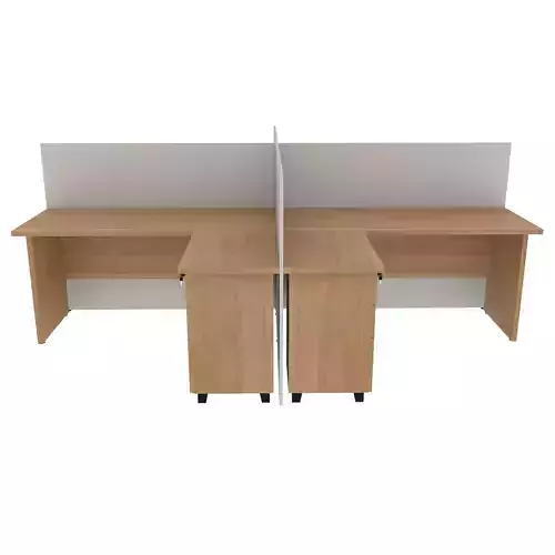 Workstation two office desks with dividers