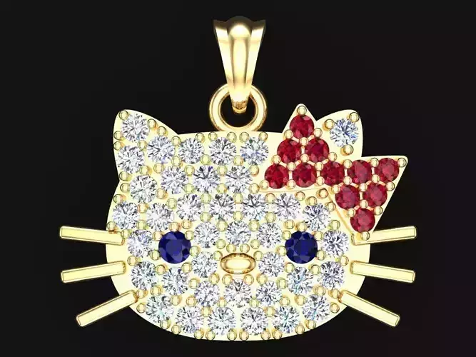 Kitty pendant - Cat pendant - N150