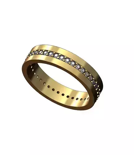 Simple wide diamond line band US size 6 7 8 