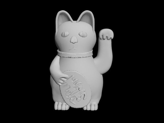 lucky cat 3D print model_29