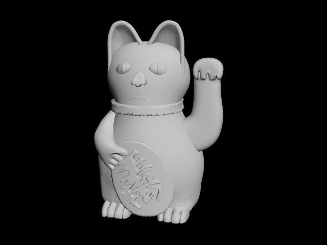 lucky cat 3D print model_28