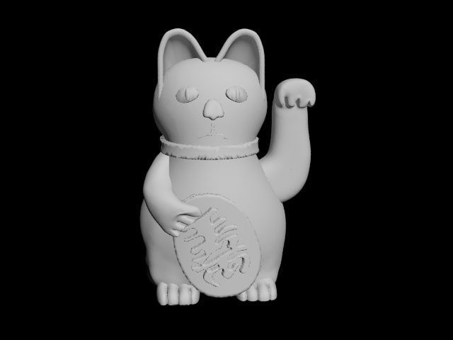 lucky cat 3D print model_30
