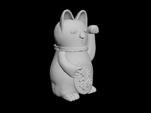 lucky cat 3D print model_8