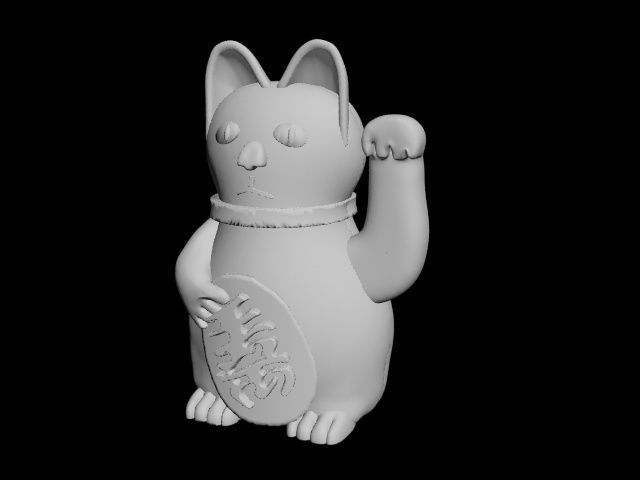 lucky cat 3D print model_27