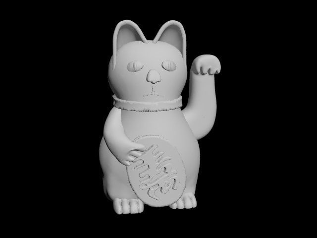 lucky cat 3D print model_31