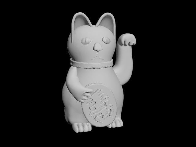 lucky cat 3D print model_4