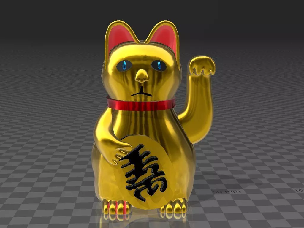 lucky cat 3D print model_0