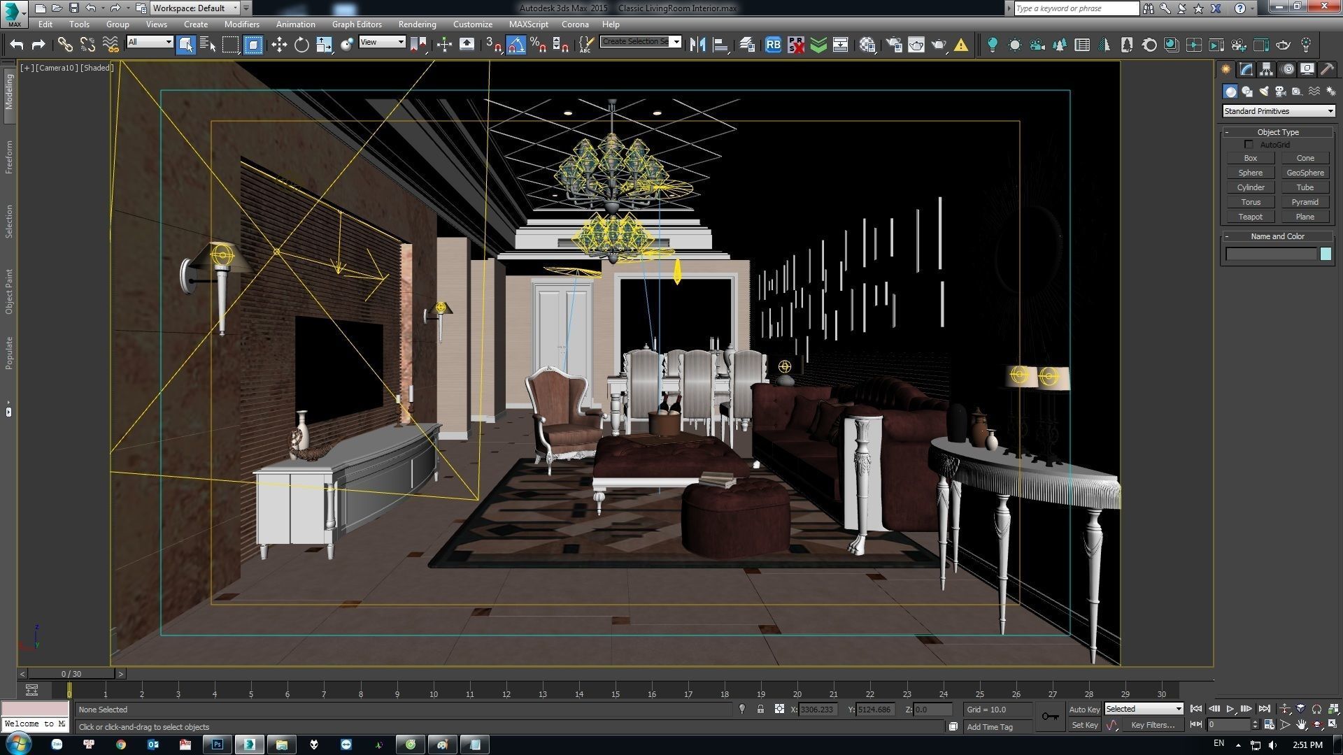 Classic Livingroom Interior 3D model_1
