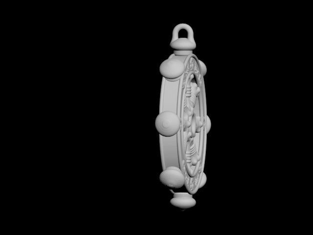 Dharmachakra or wheel of dharma - pendant 3D print model_6