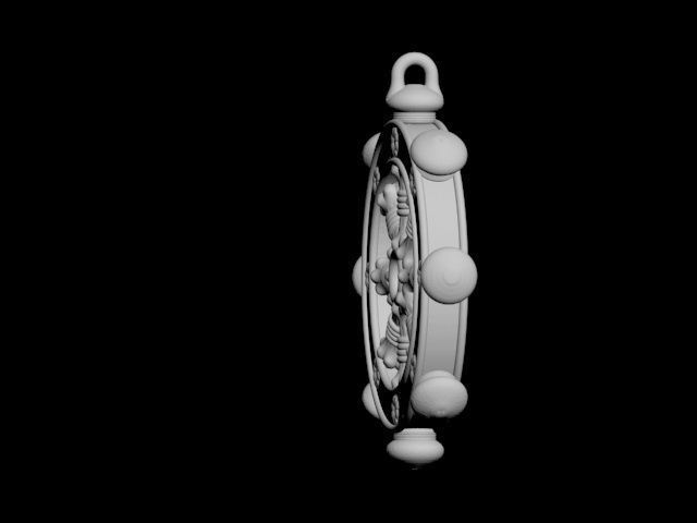 Dharmachakra or wheel of dharma - pendant 3D print model_16