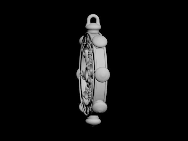 Dharmachakra or wheel of dharma - pendant 3D print model_20