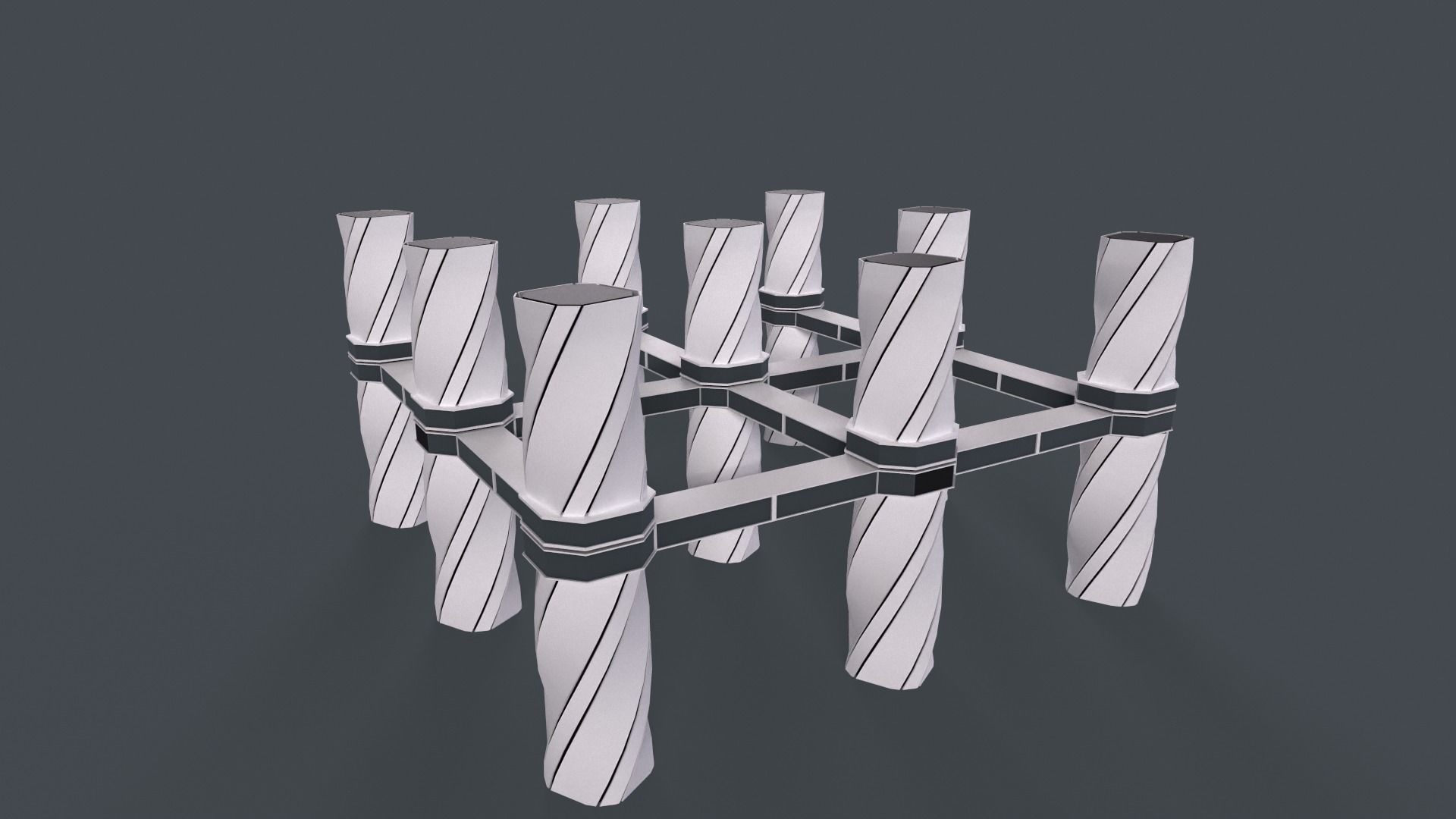 Modular buildings for Sci-Fi levels Low-poly 3D model_22