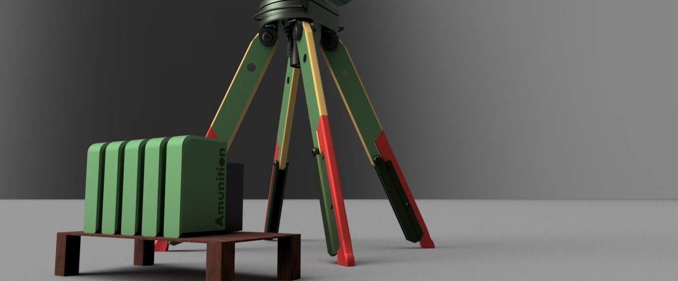 Sentry machine gun 2  3D model_8