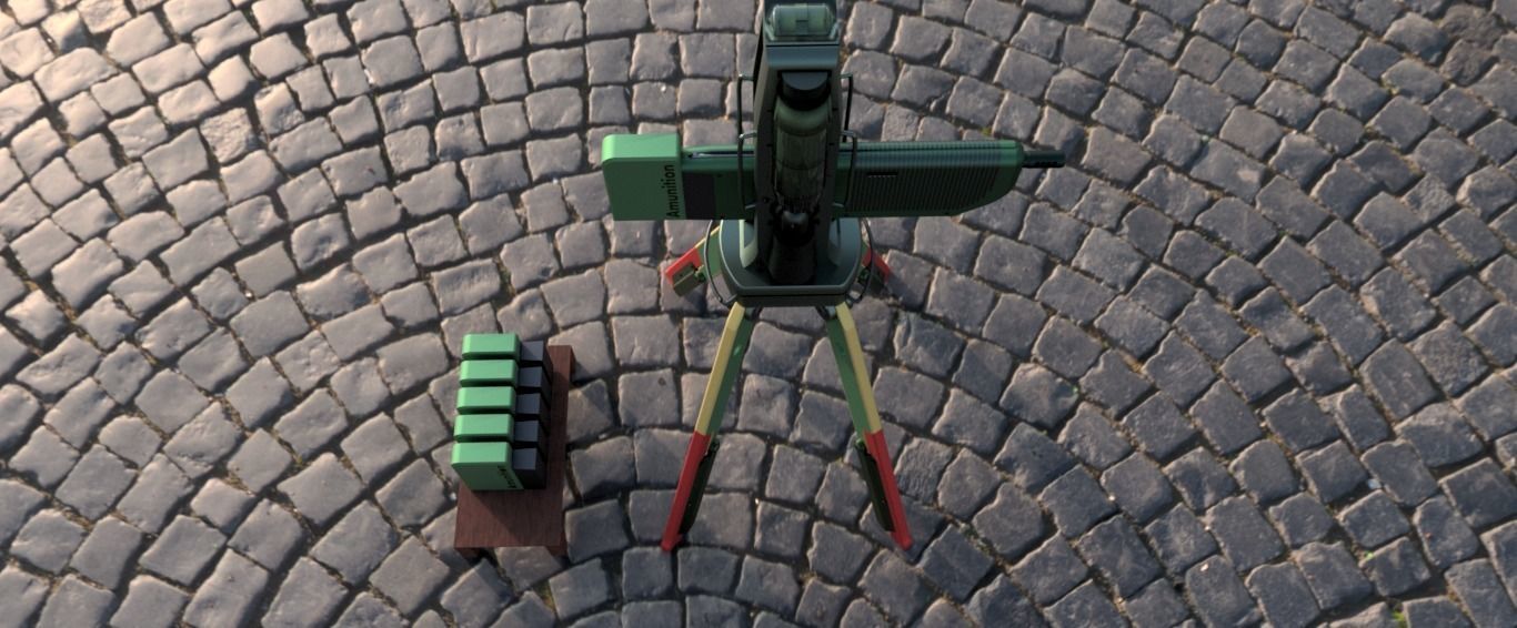 Sentry machine gun 2  3D model_3