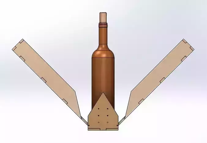 Wood Single Wine Box 01-flower and lift structure 3D print model