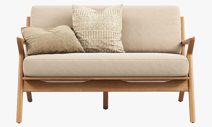Joybird Soto Concave Loveseat 3D model 4