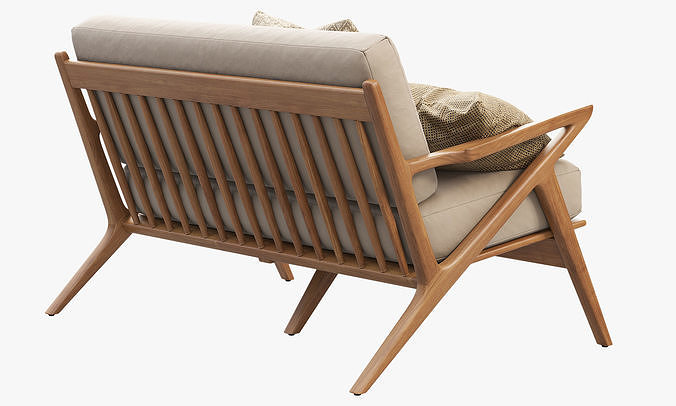 Joybird Soto Concave Loveseat 3D model 6