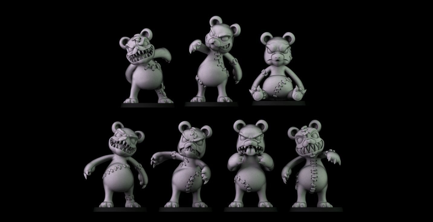 Killer teddy Bears Team 3D print model_4