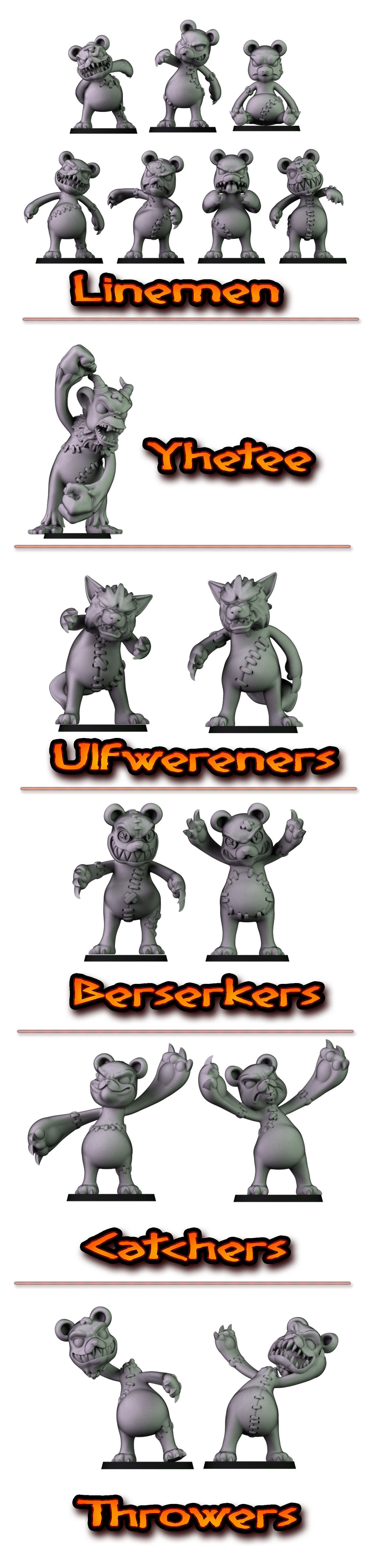 Killer teddy Bears Team 3D print model_8