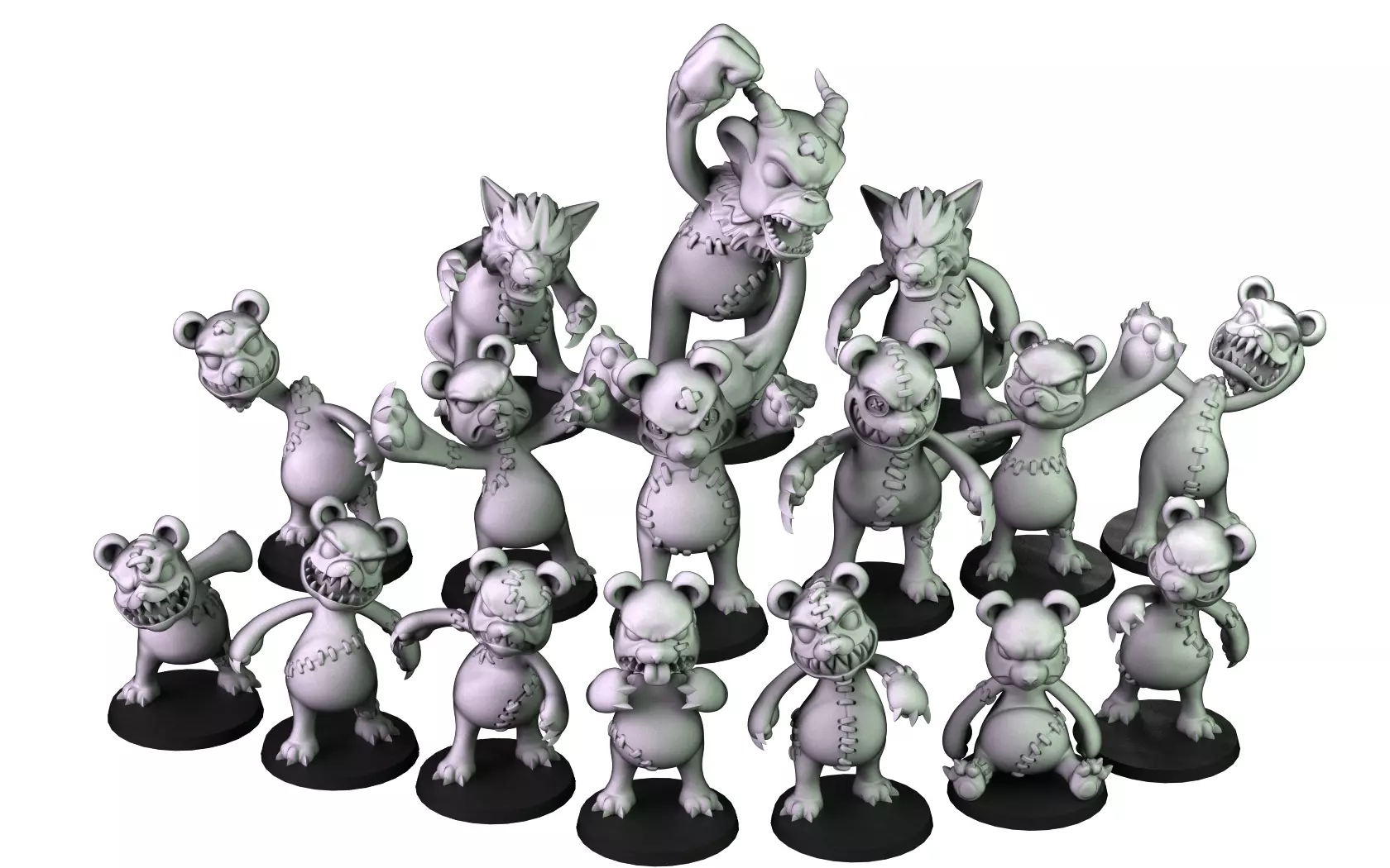 Killer teddy Bears Team 3D print model_0