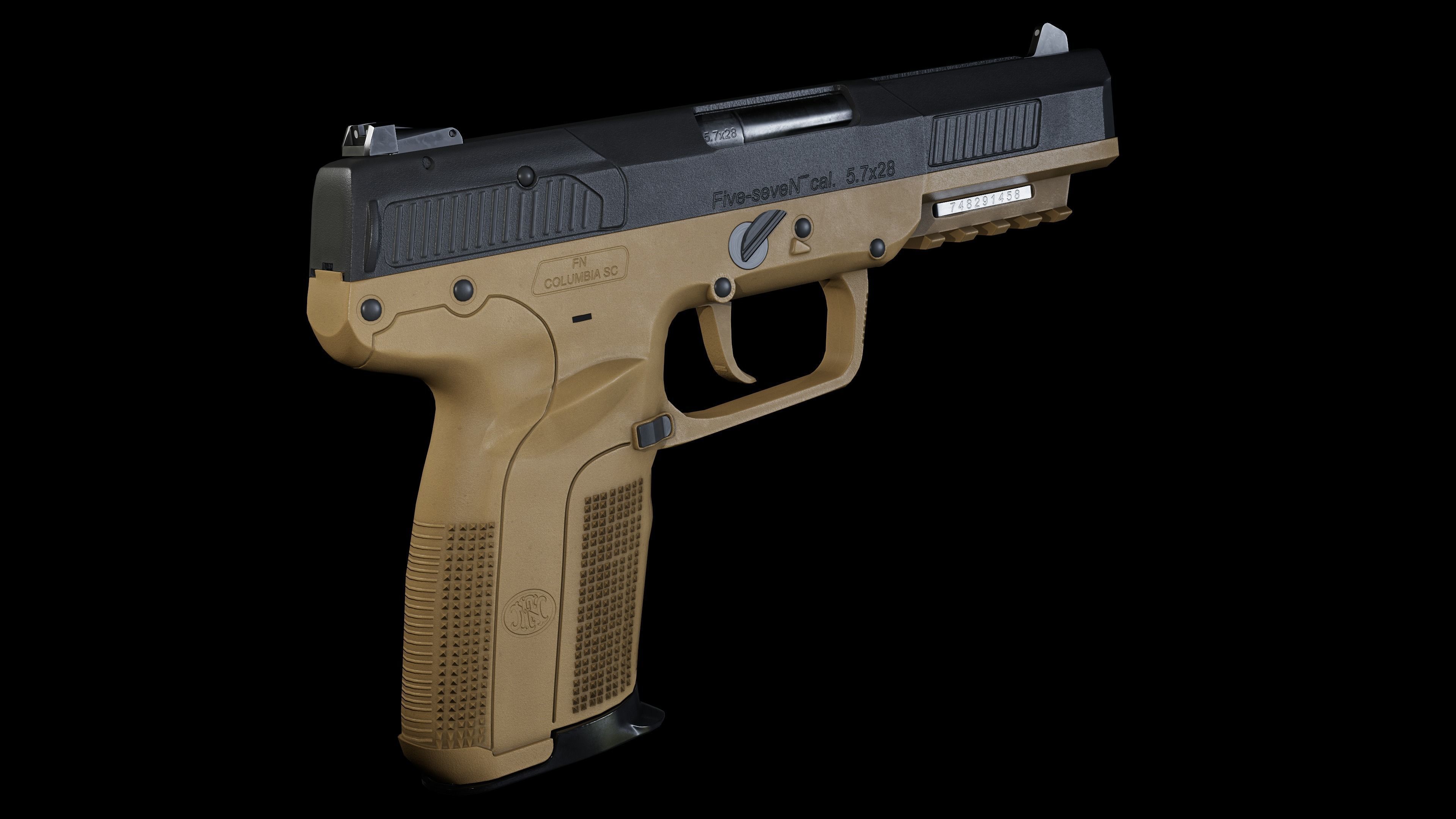 FN Five-seveN Pistol Low-poly 3D model_3