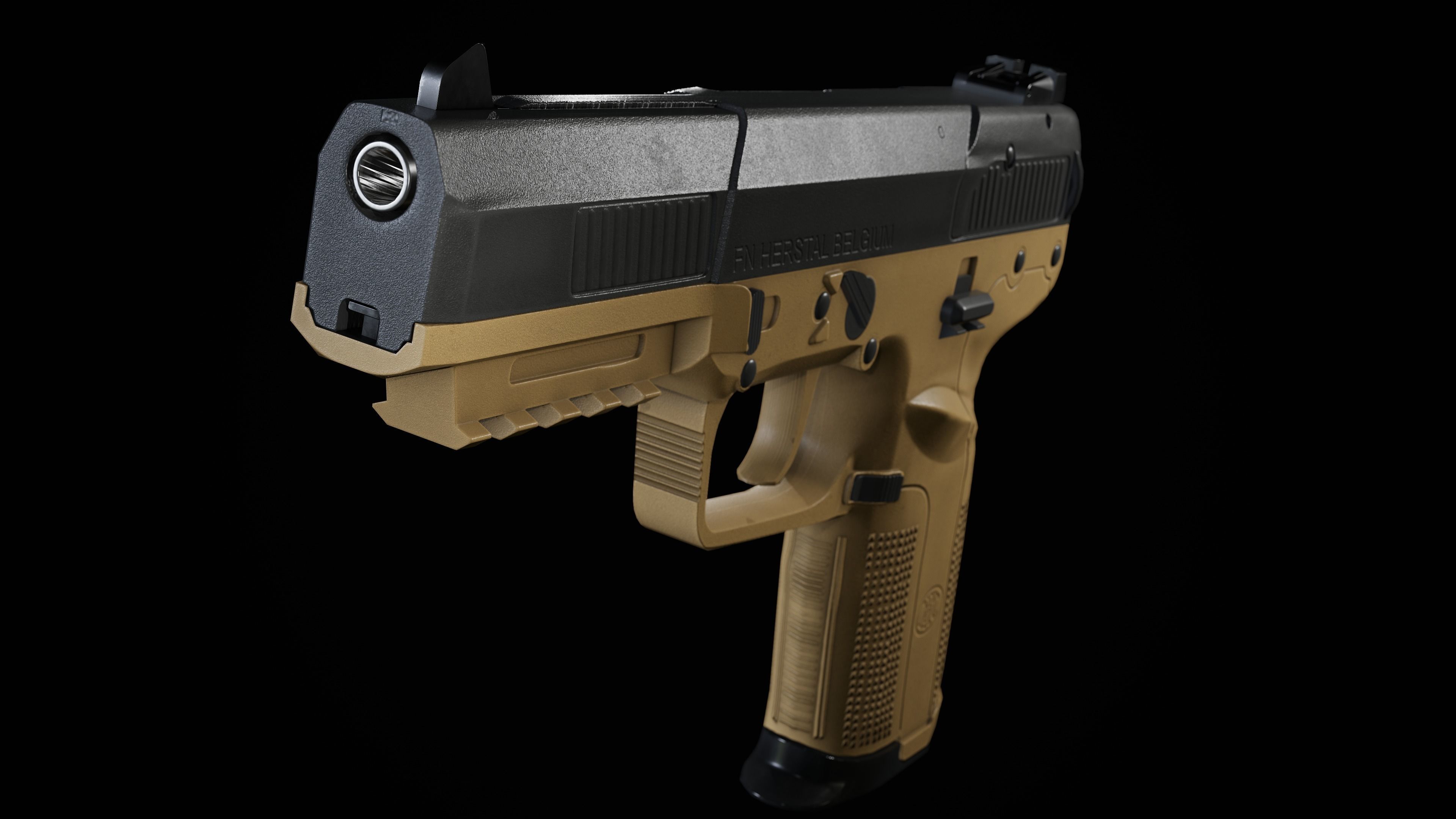 FN Five-seveN Pistol Low-poly 3D model_6