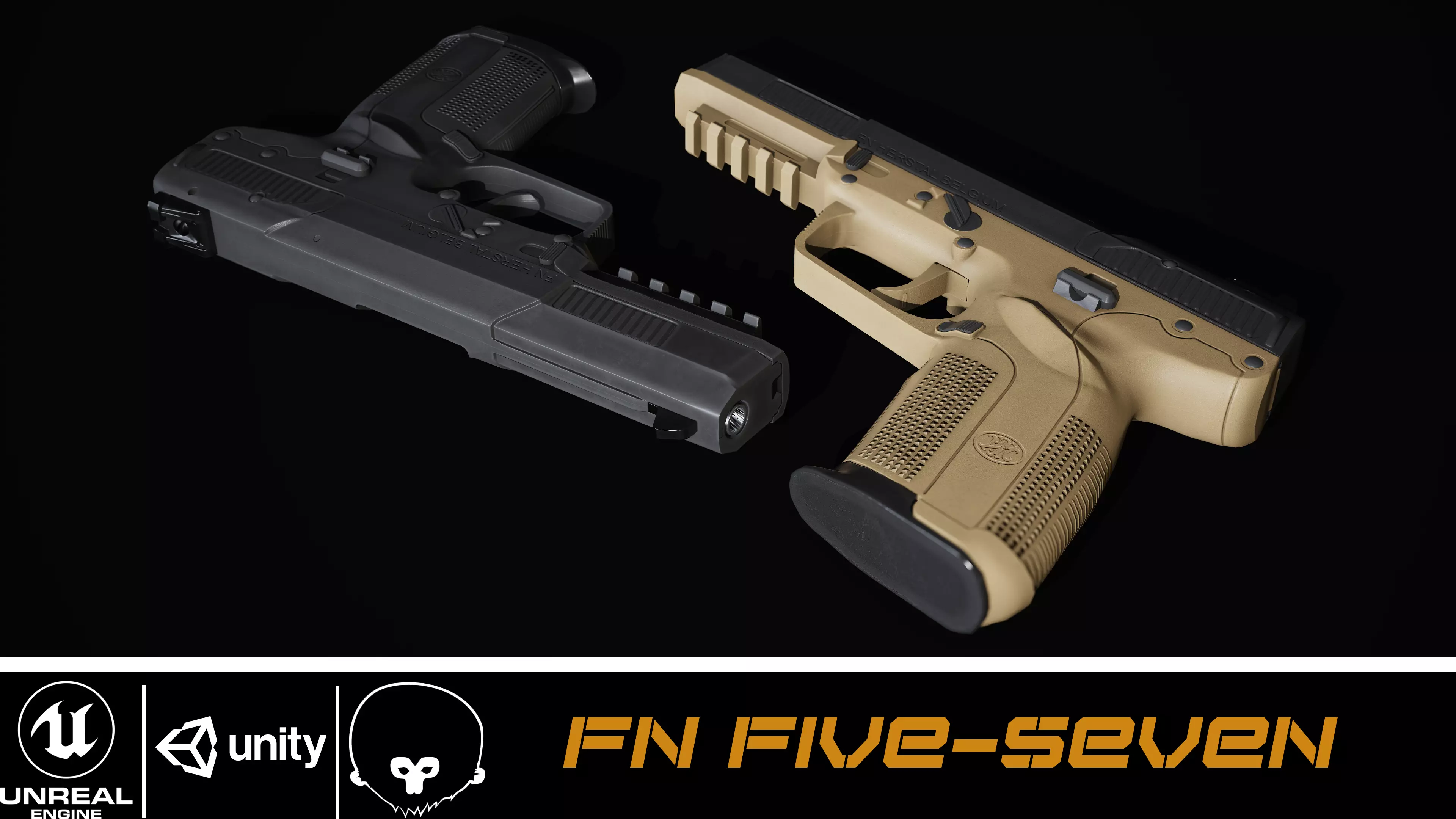 FN Five-seveN Pistol Low-poly 3D model_0
