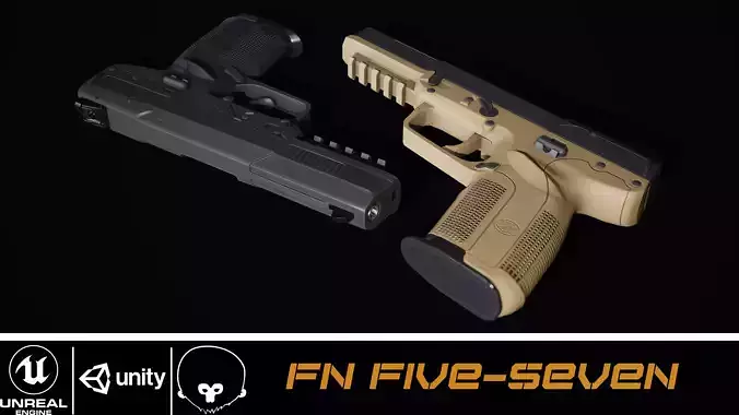 FN Five-seveN Pistol Low-poly 3D model