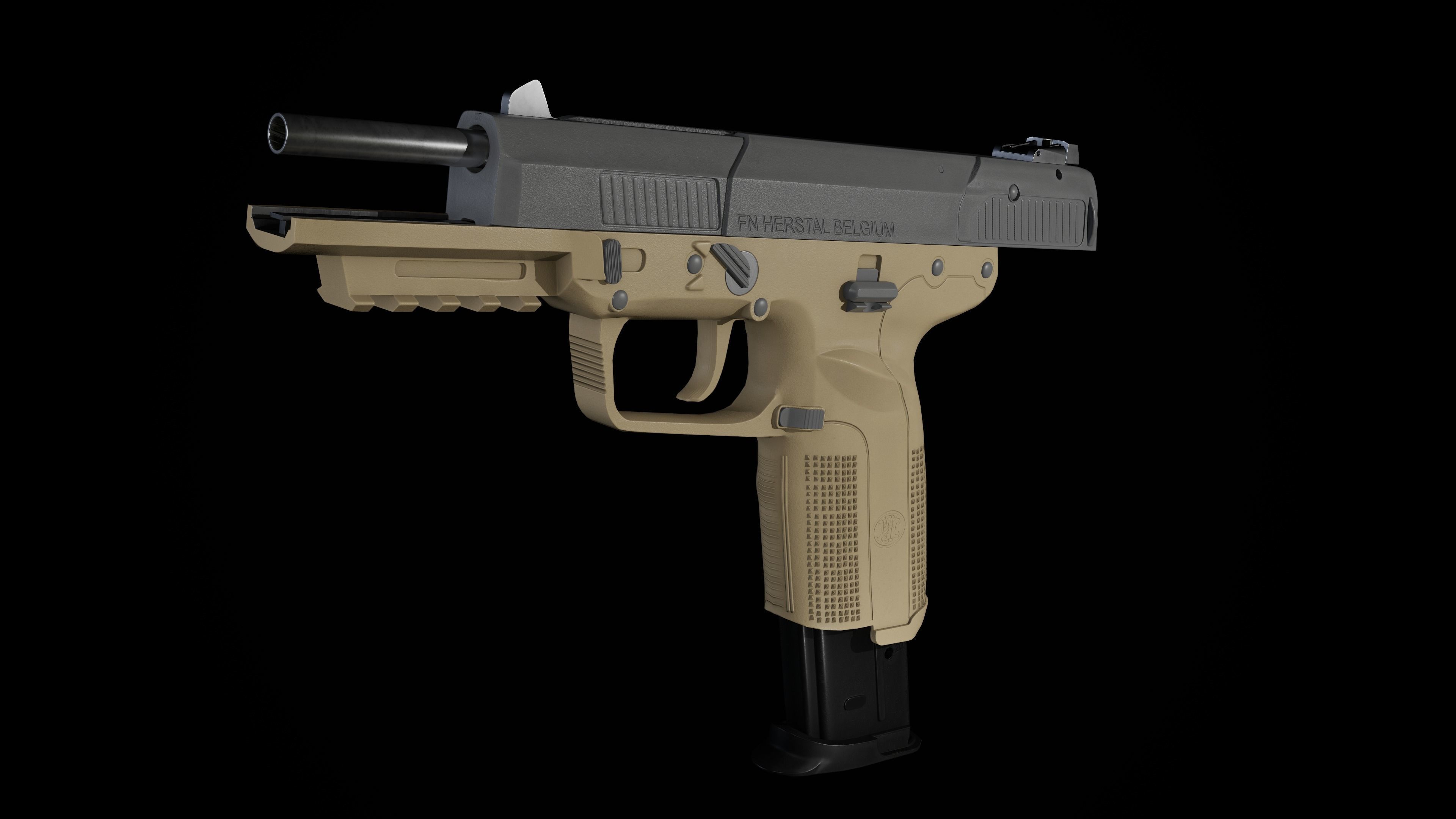 FN Five-seveN Pistol Low-poly 3D model_4