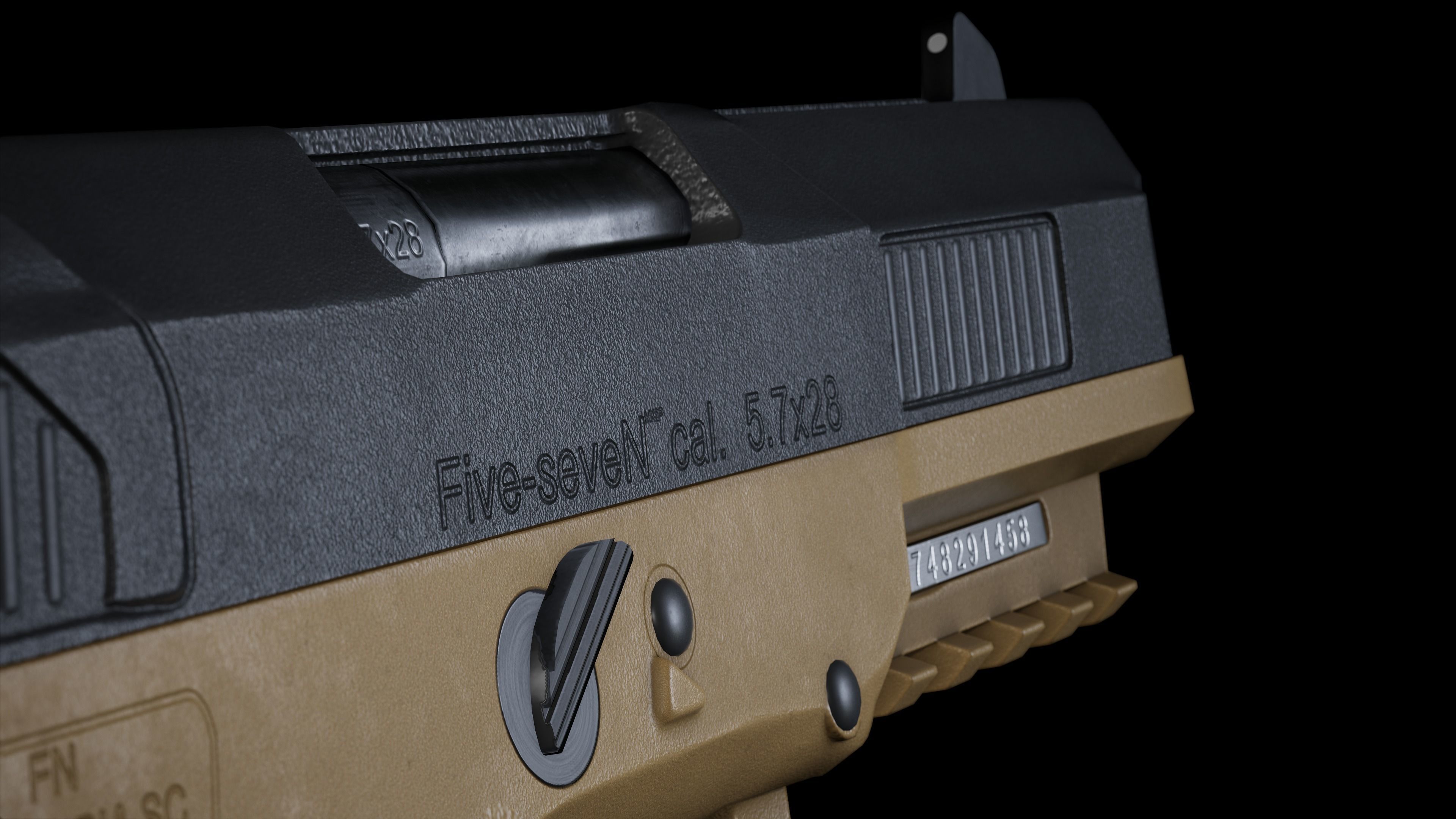 FN Five-seveN Pistol Low-poly 3D model_5