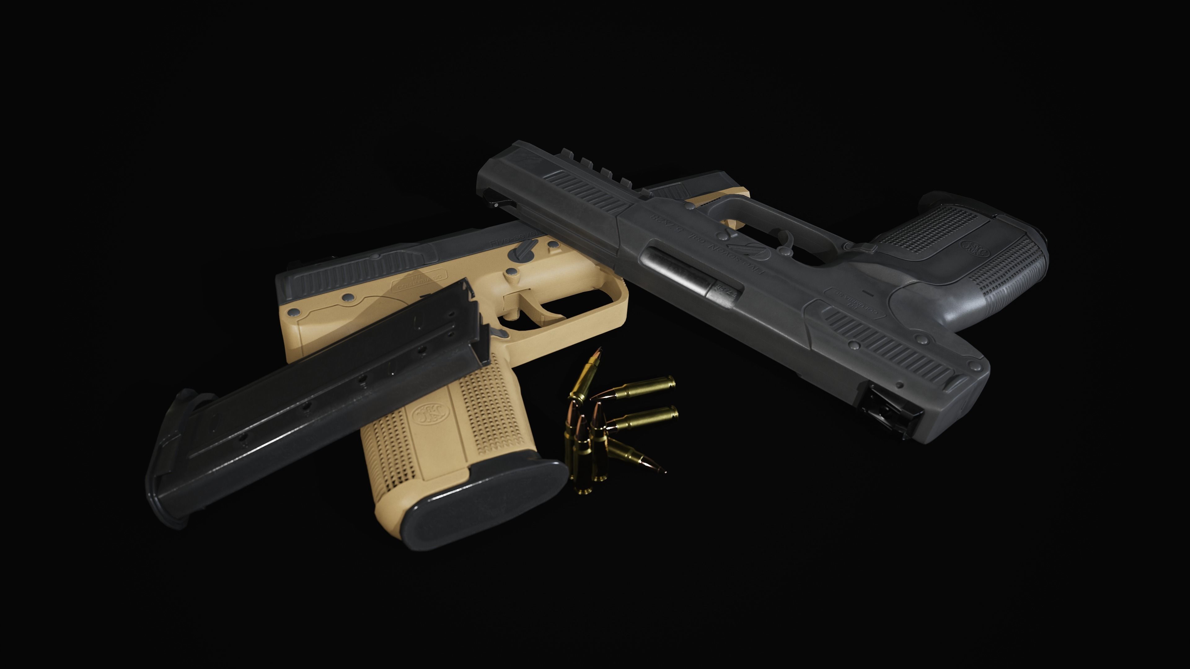 FN Five-seveN Pistol Low-poly 3D model_8