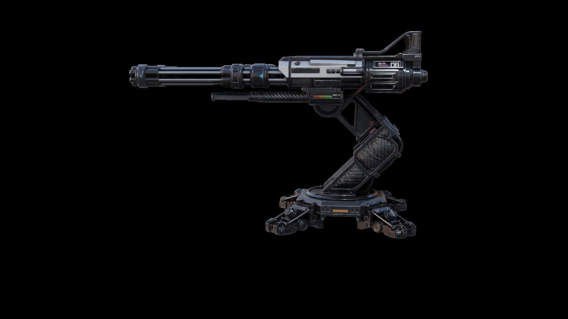 TURRET WEAPON 3D Model Low-poly 3D model_2