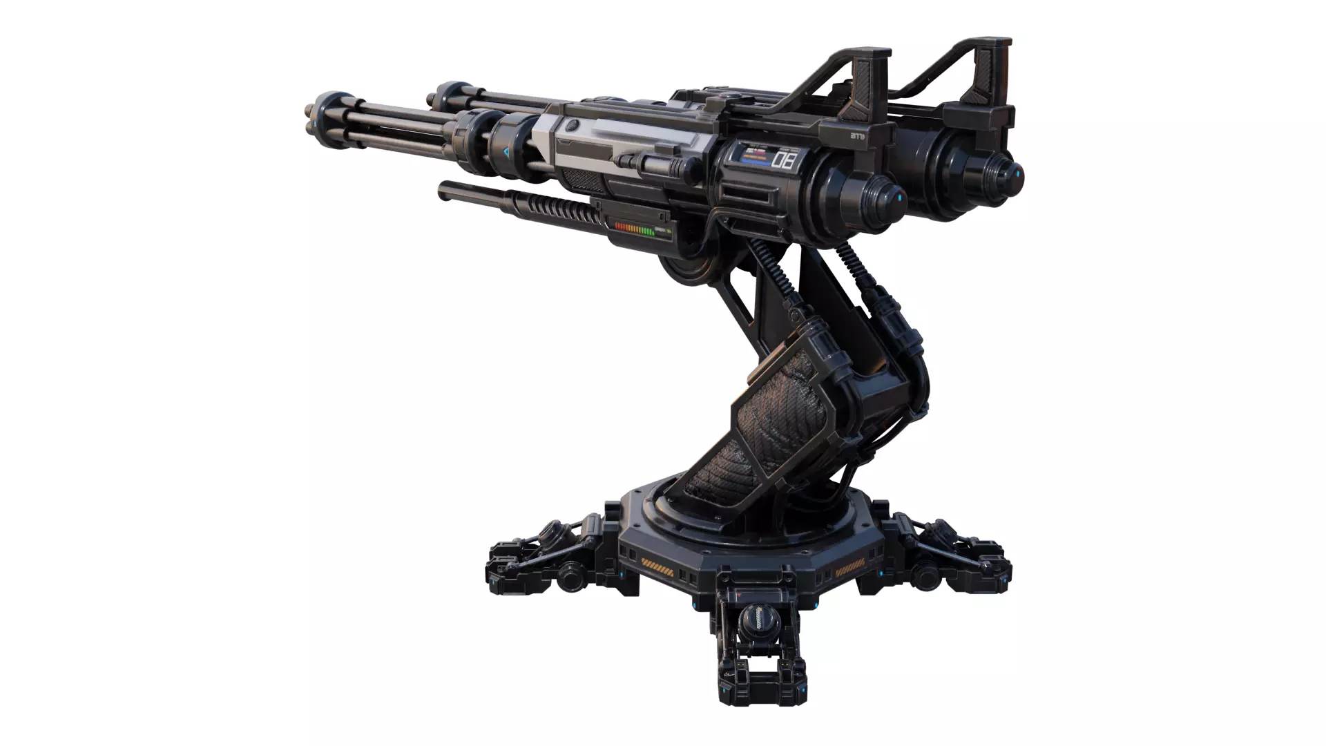 TURRET WEAPON 3D Model Low-poly 3D model_0