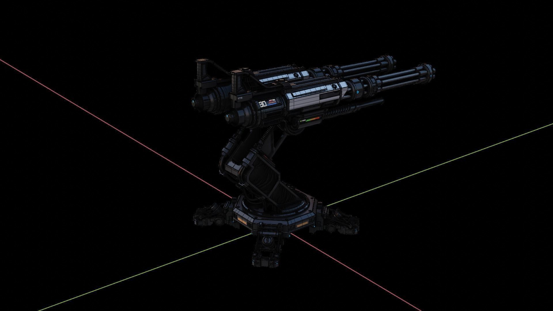 TURRET WEAPON 3D Model Low-poly 3D model_1