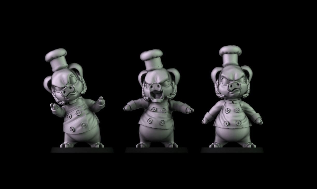 Cooks Pigs 3D print model_5