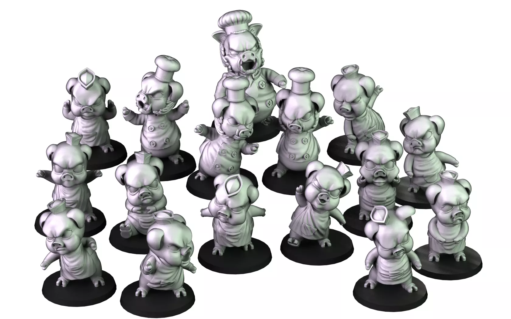 Cooks Pigs 3D print model_0