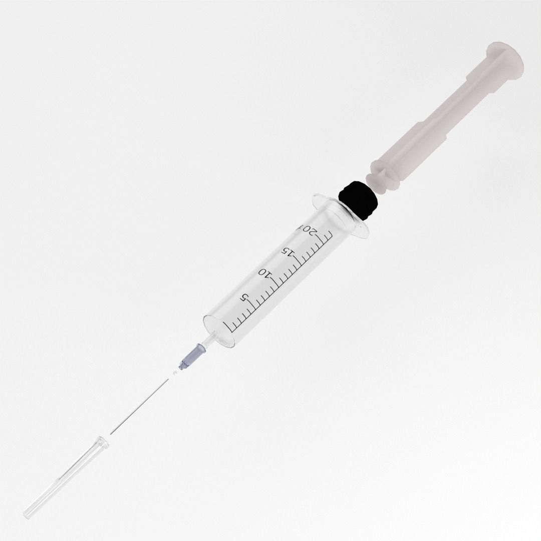 Medical syringe  Free low-poly 3D model_4