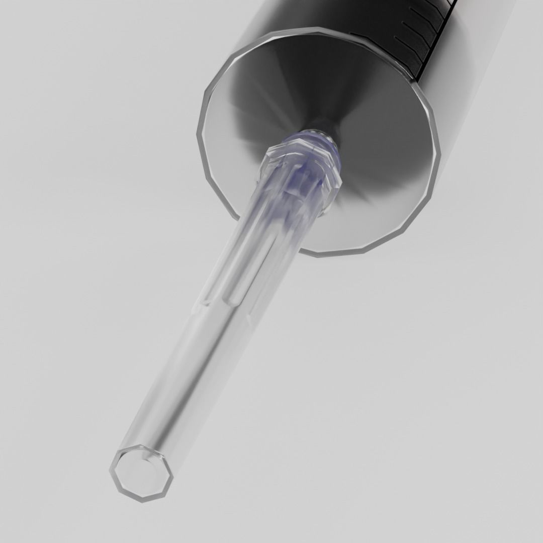 Medical syringe  Free low-poly 3D model_8