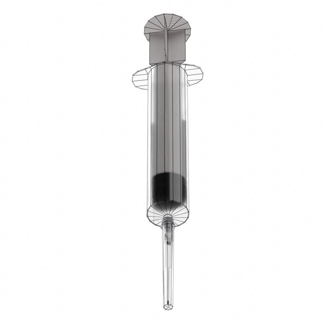 Medical syringe  Free low-poly 3D model_5