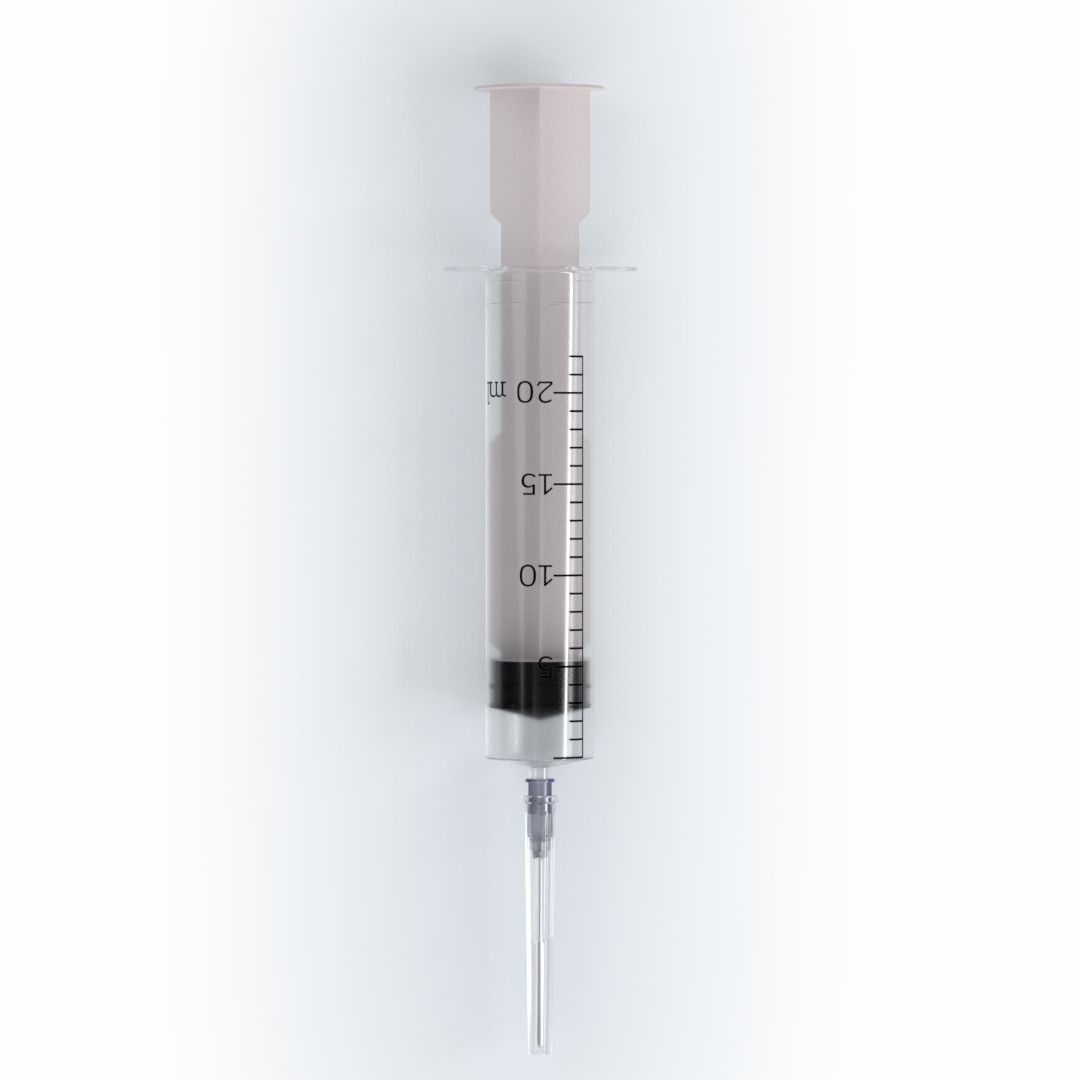 Medical syringe  Free low-poly 3D model_1