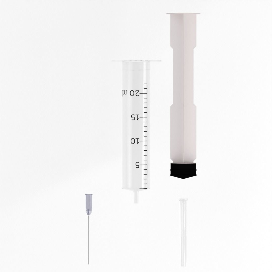 Medical syringe  Free low-poly 3D model_3