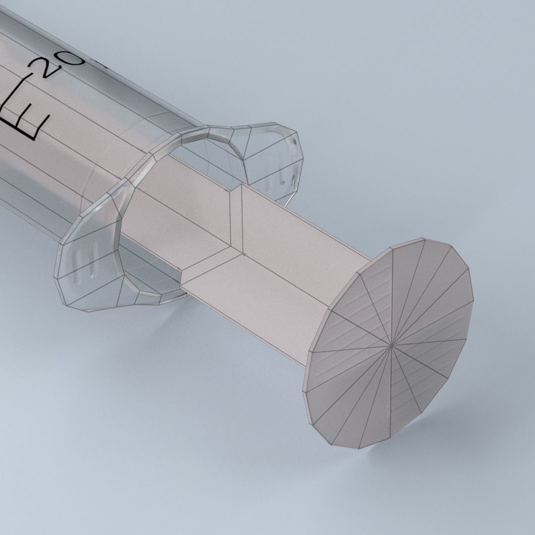 Medical syringe  Free low-poly 3D model_6