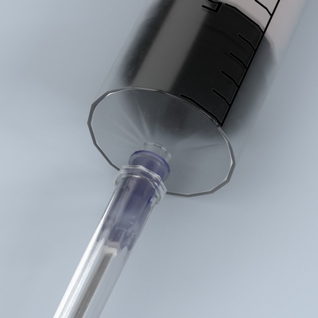 Medical syringe  Free low-poly 3D model_2
