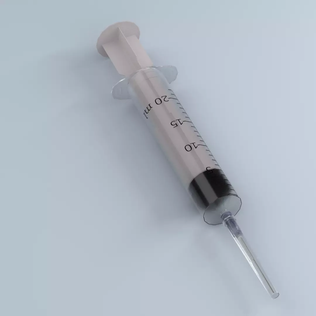 Medical syringe  Free low-poly 3D model_0